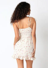 Lucia Cream and Pink Floral Mini Dress