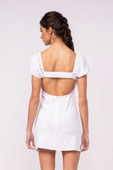 Delilah White Puff Sleeve Bustier Dress