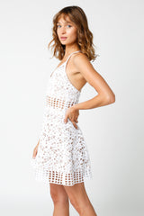 Logan White Lace Fit and Flare Dress