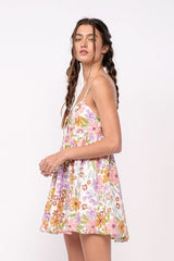 Andriana Lavender Floral Babydoll Cami Mini Dress