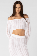 Naxos White Sheer Two Piece Midi Dress