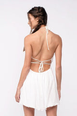 Kristen White Halter Mini Dress