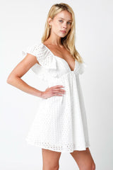 Ramona White Eyelet Mini Dress