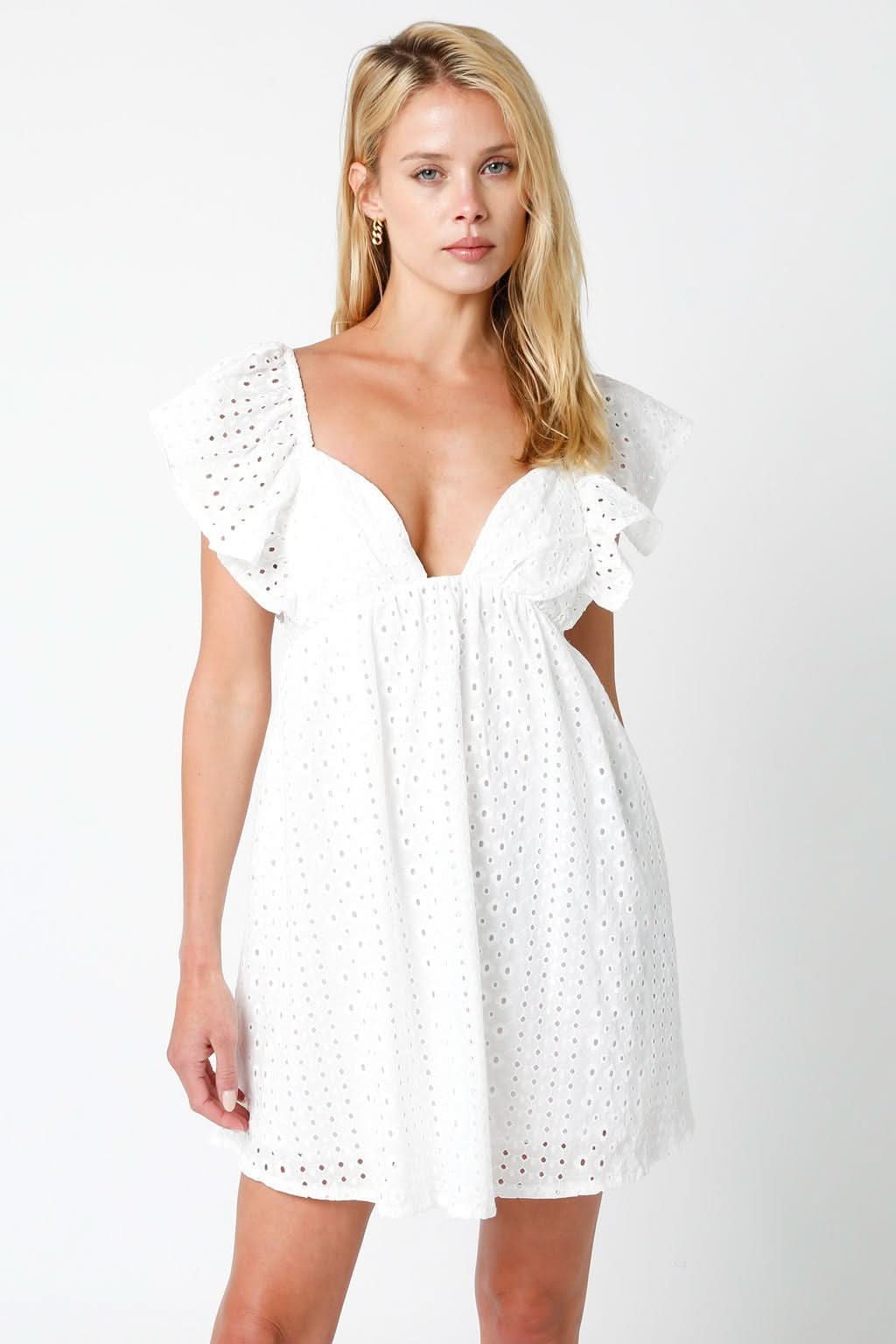 Ramona White Eyelet Mini Dress