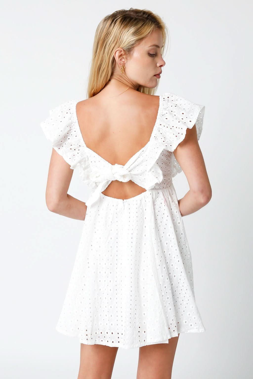 Ramona White Eyelet Mini Dress