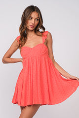 Olympia Tomato Red Babydoll Mini Dress