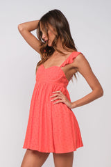 Olympia Tomato Red Babydoll Mini Dress