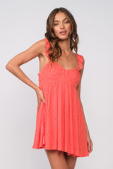 Olympia Tomato Red Babydoll Mini Dress