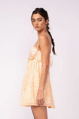 Drew Orange Floral Babydoll Cami Mini Dress