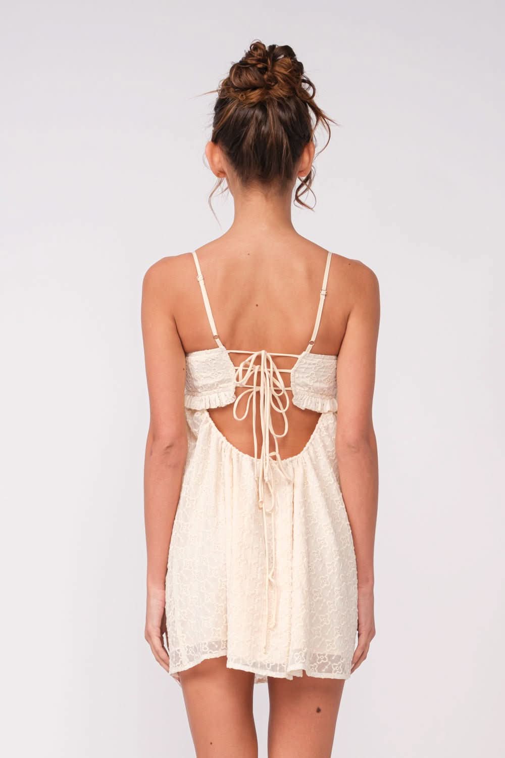 Drew Off White Eyelet Babydoll Cami Mini Dress