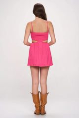 Nadia Paradise Pink Cutout Mini Dress