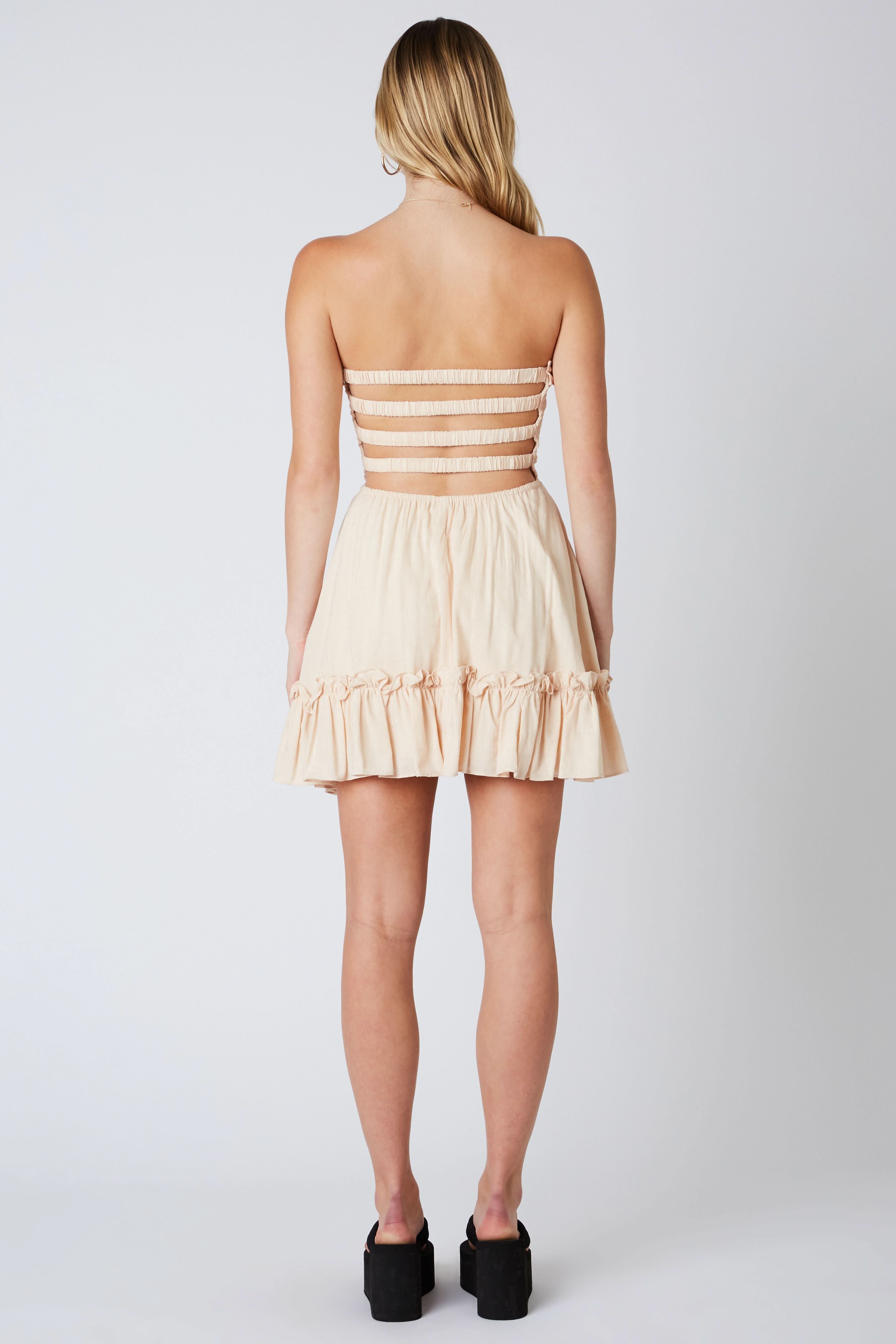 Eileen Ecru Strapless Mini Dress