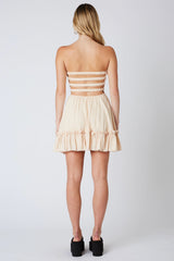 Eileen Ecru Strapless Mini Dress