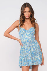 Daniele Blue Floral Mini Dress