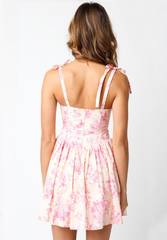Chateau Blush Pink Floral Bustier Dress