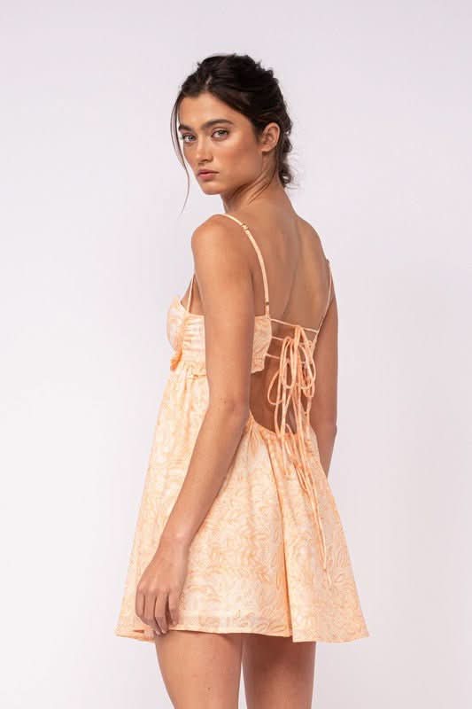 Drew Orange Floral Babydoll Cami Mini Dress
