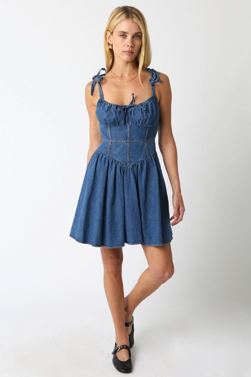 Chateau Denim Bustier Dress