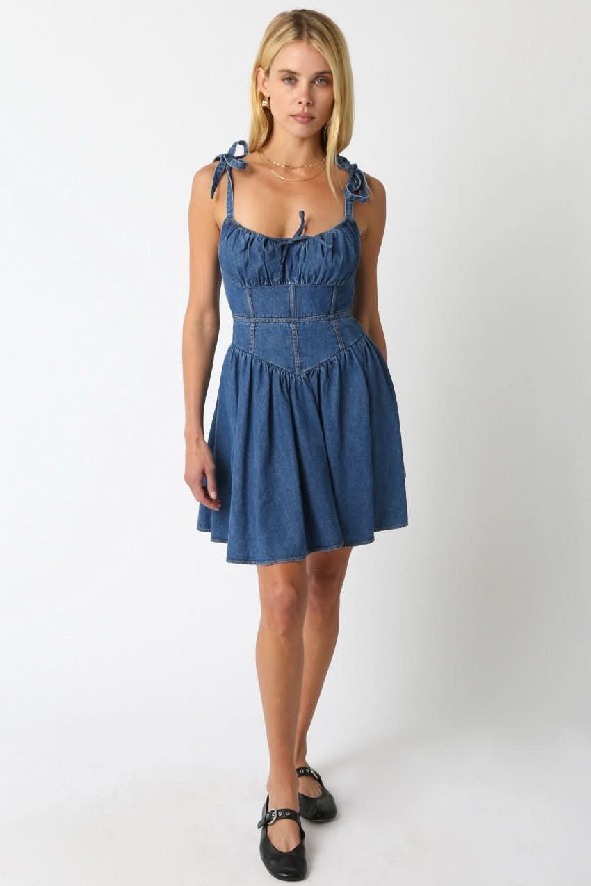 Chateau Denim Bustier Dress