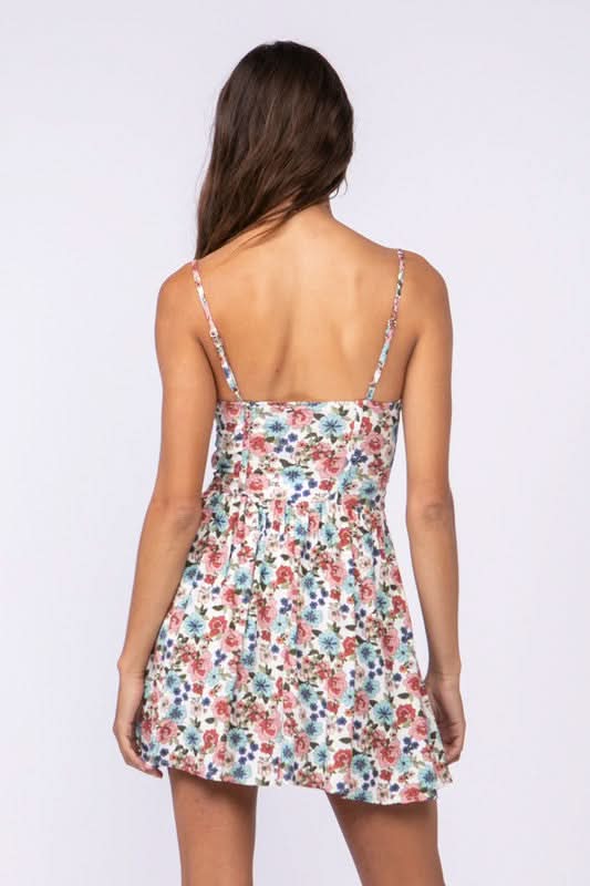 Dalia White Floral Drop Print Cami Dress
