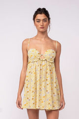 Drew Olive Floral Babydoll Cami Mini Dress