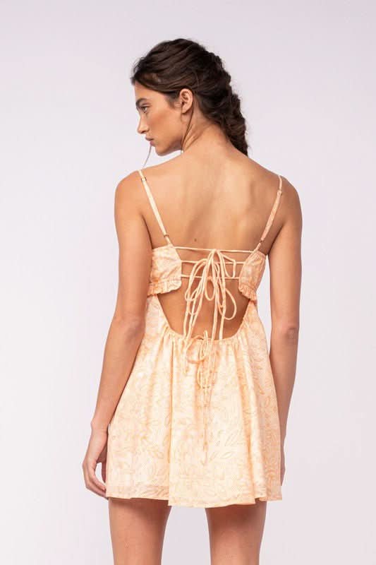 Drew Orange Floral Babydoll Cami Mini Dress