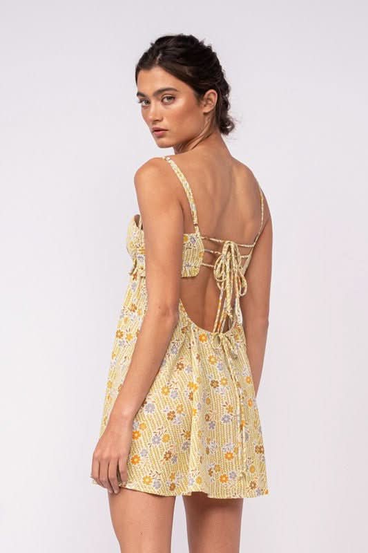 Drew Olive Floral Babydoll Cami Mini Dress