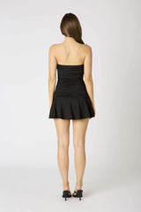 Gabbie Black Strapless Ruched Mini Dress