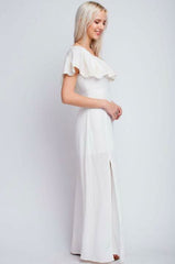 Peta One Shoulder Ruffle Maxi Dress