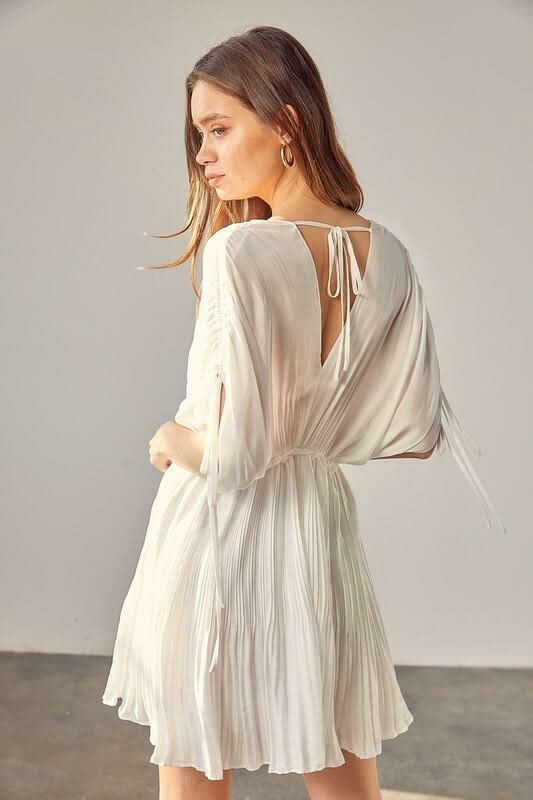 Kayla White Dolman Short Sleeve Mini Dress