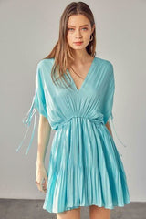 Kayla Milky Blue Dolman Short Sleeve Mini Dress
