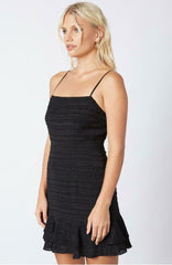 Isabella Black Ruffle Mini Dress