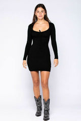 Mercy Black Bustier Bodycon Dress