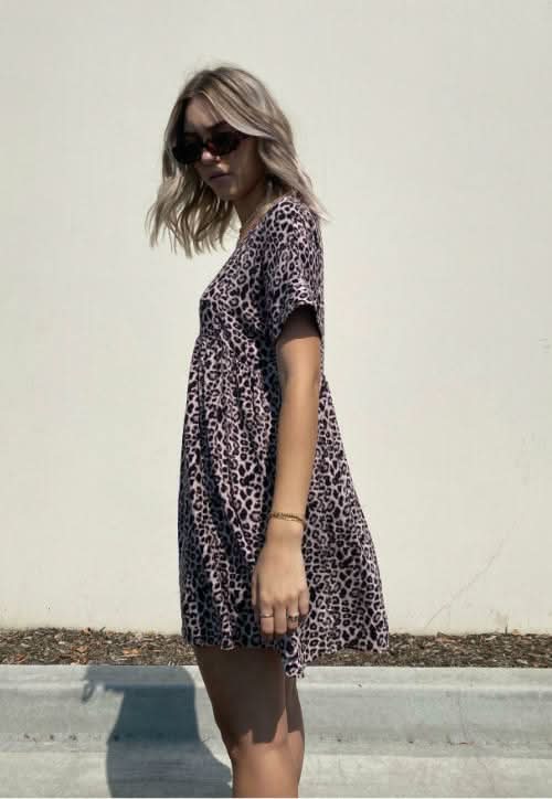 Corrie Leopard Print Romper Dress