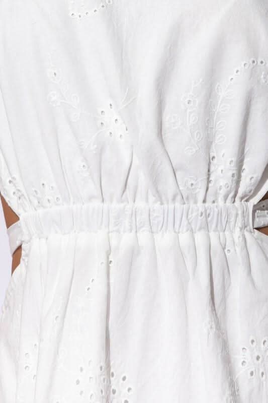 Poised For Grace White Eyelet One Shoulder Flare Dress