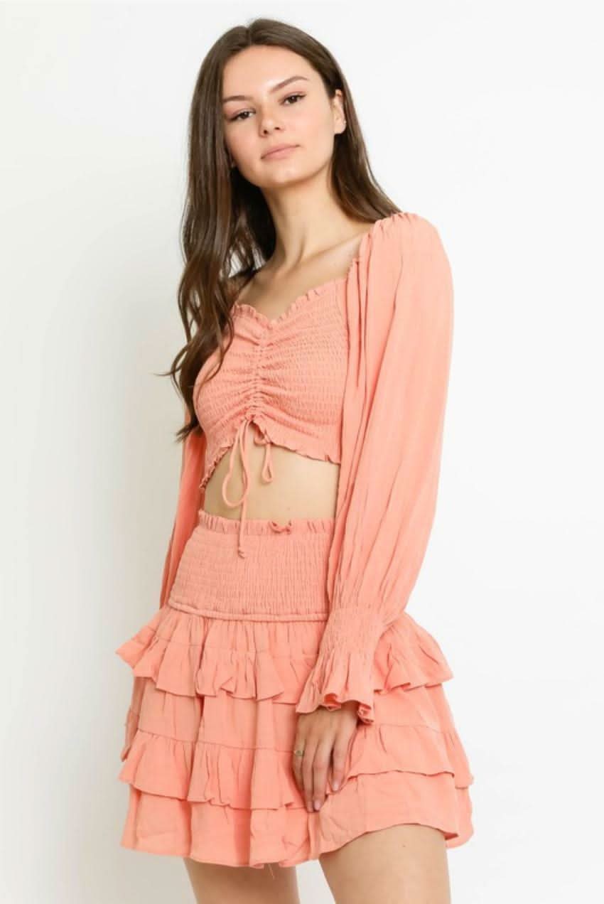 Give Me Fever Peach Sunset Two-Piece Dress