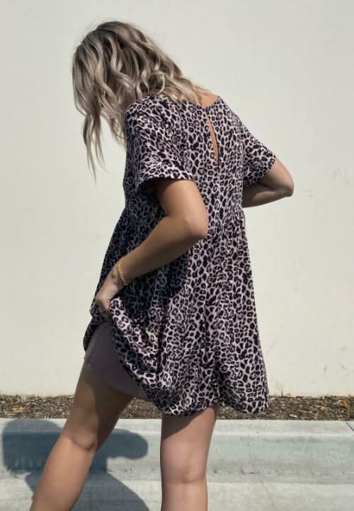 Corrie Leopard Print Romper Dress
