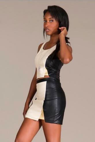 Marcella Mix Media Two-Piece Dress