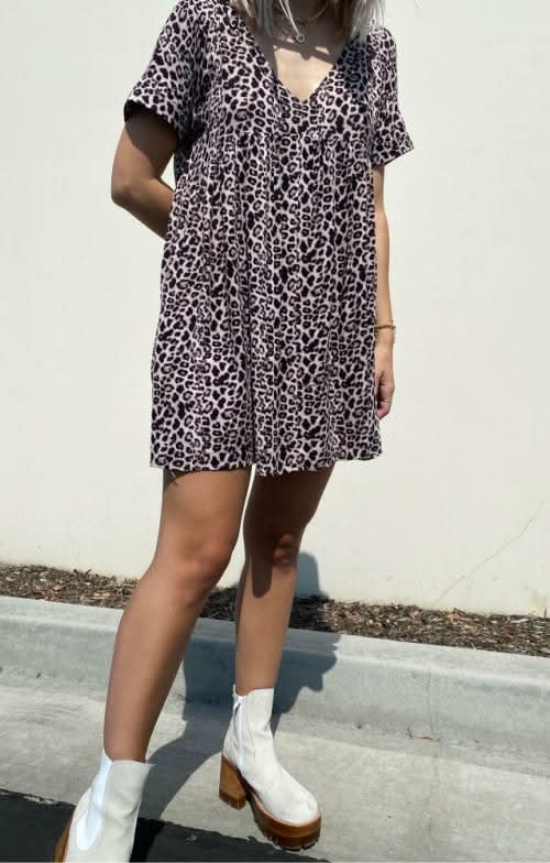 Corrie Leopard Print Romper Dress