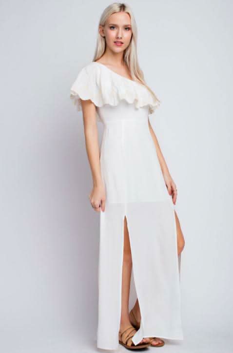 Peta One Shoulder Ruffle Maxi Dress
