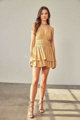 Tracie Wheat Halter Romper
