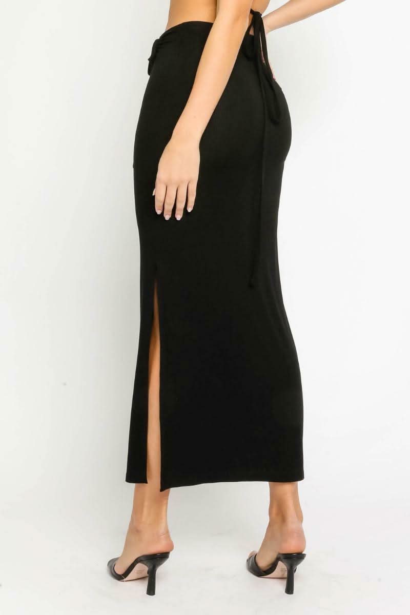 Style Iconic Black Two-Piece Midi Dress