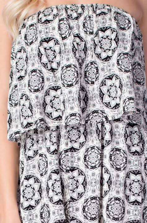 Mandala Black and Ivory Print Skort Dress