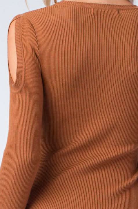 Jenna Camel  Bodycon Sweater Dress