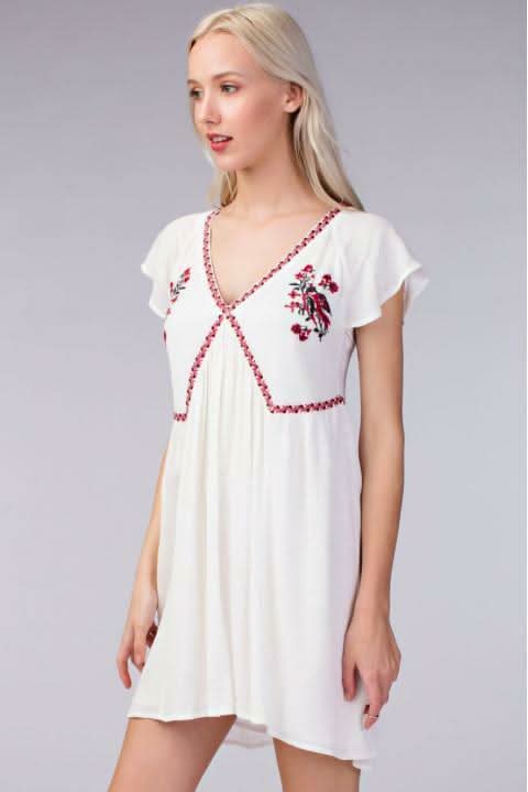 Madano Beach White Babydoll Dress