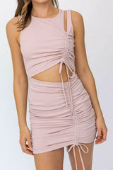 Lara Blush Cutout Mini Dress