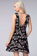 Garden Party Floral Print Ruffle Dress