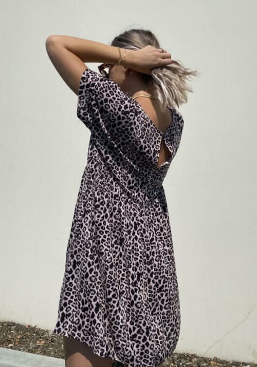 Corrie Leopard Print Romper Dress