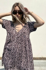 Corrie Leopard Print Romper Dress