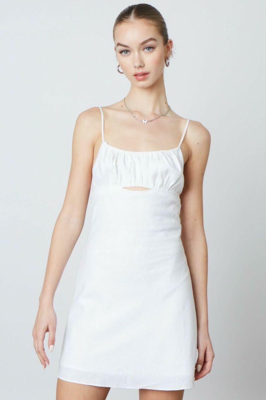Luna White Backless Mini Dress
