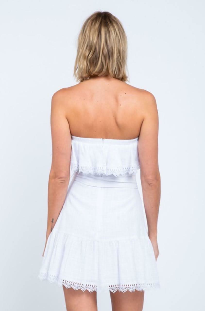 Ellie White Strapless Mini Dress